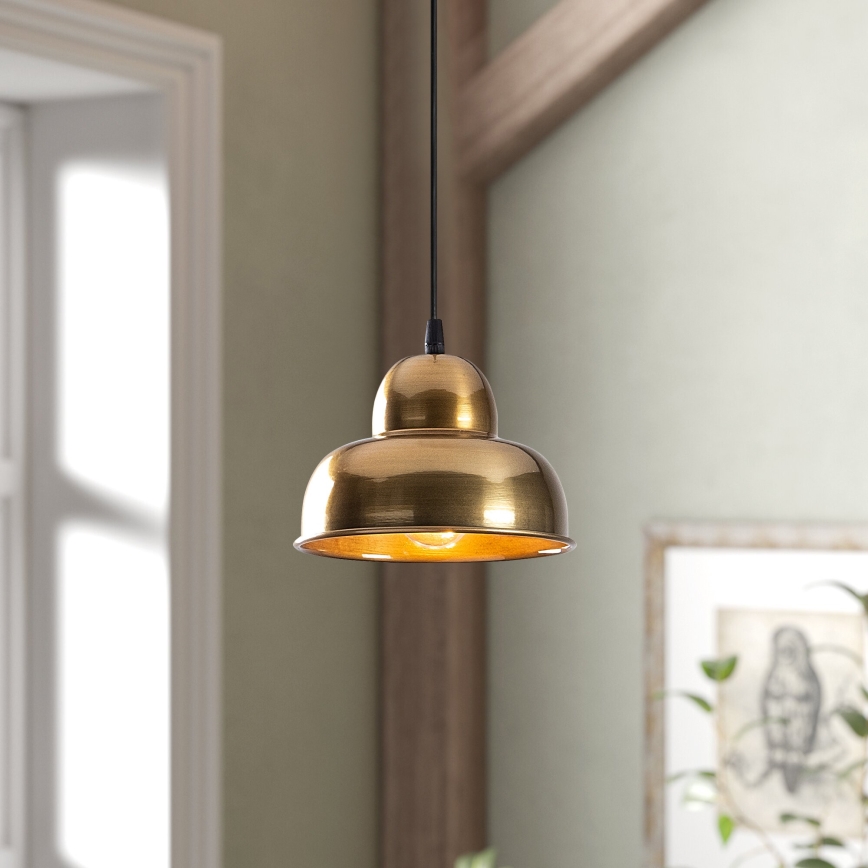 Hanglamp aan een koord BERCESTE 1xE27/40W/230V goud