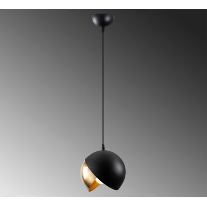 Hanglamp aan een koord BERCESTE 1xE27/40W/230V zwart/goud