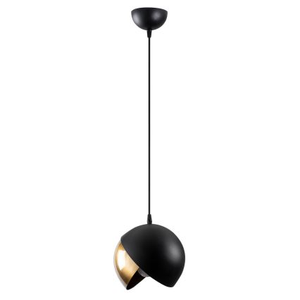 Hanglamp aan een koord BERCESTE 1xE27/40W/230V zwart/goud