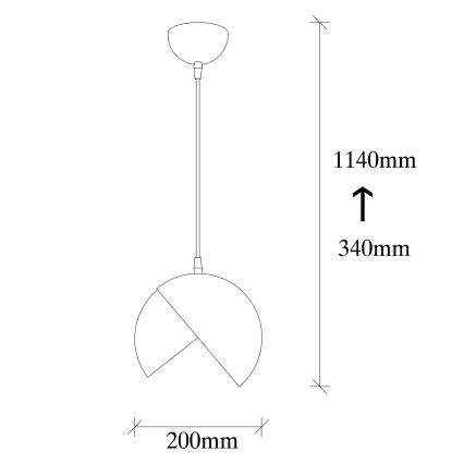 Hanglamp aan een koord BERCESTE 1xE27/40W/230V zwart/goud