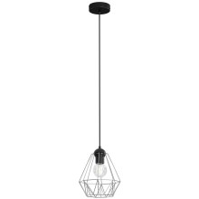 Hanglamp aan een koord BERGEN 1xE27/60W/230V zwart/glanzend chroom 