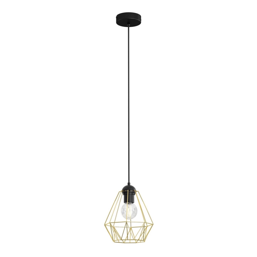 Hanglamp aan een koord BERGEN 1xE27/60W/230V zwart/gouden