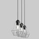 Hanglamp aan een koord BERGEN 3xE27/60W/230V zwart/glanzend chroom 
