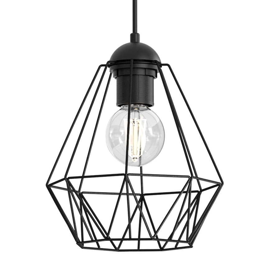Hanglamp aan een koord BERGEN 3xE27/60W/230V zwart