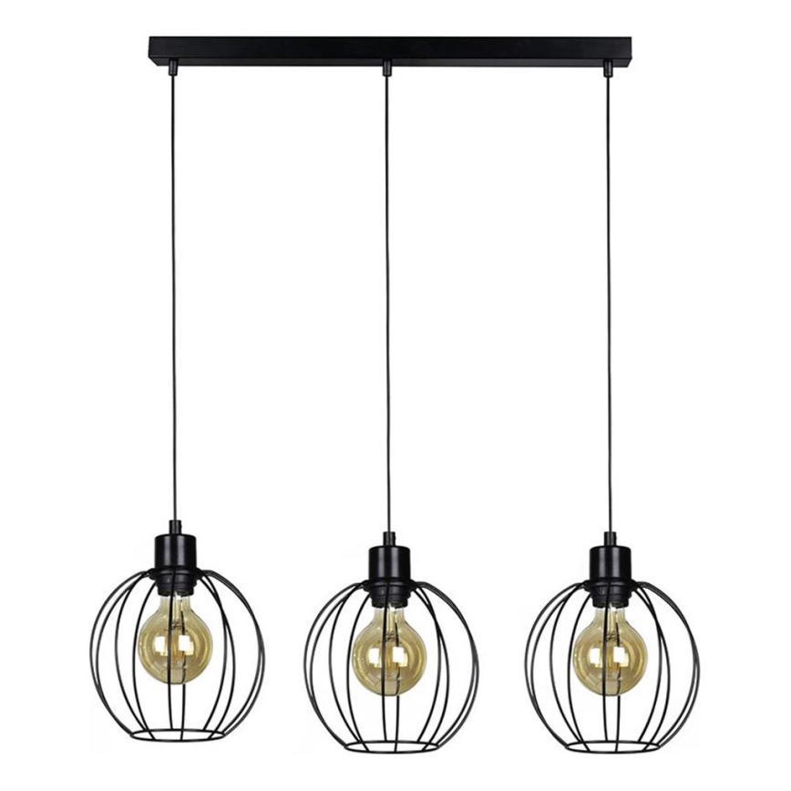 Hanglamp aan een koord BERIS 3xE27/60W/230V eiken