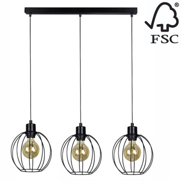 Hanglamp aan een koord BERIS 3xE27/60W/230V - FSC-gecertificeerd