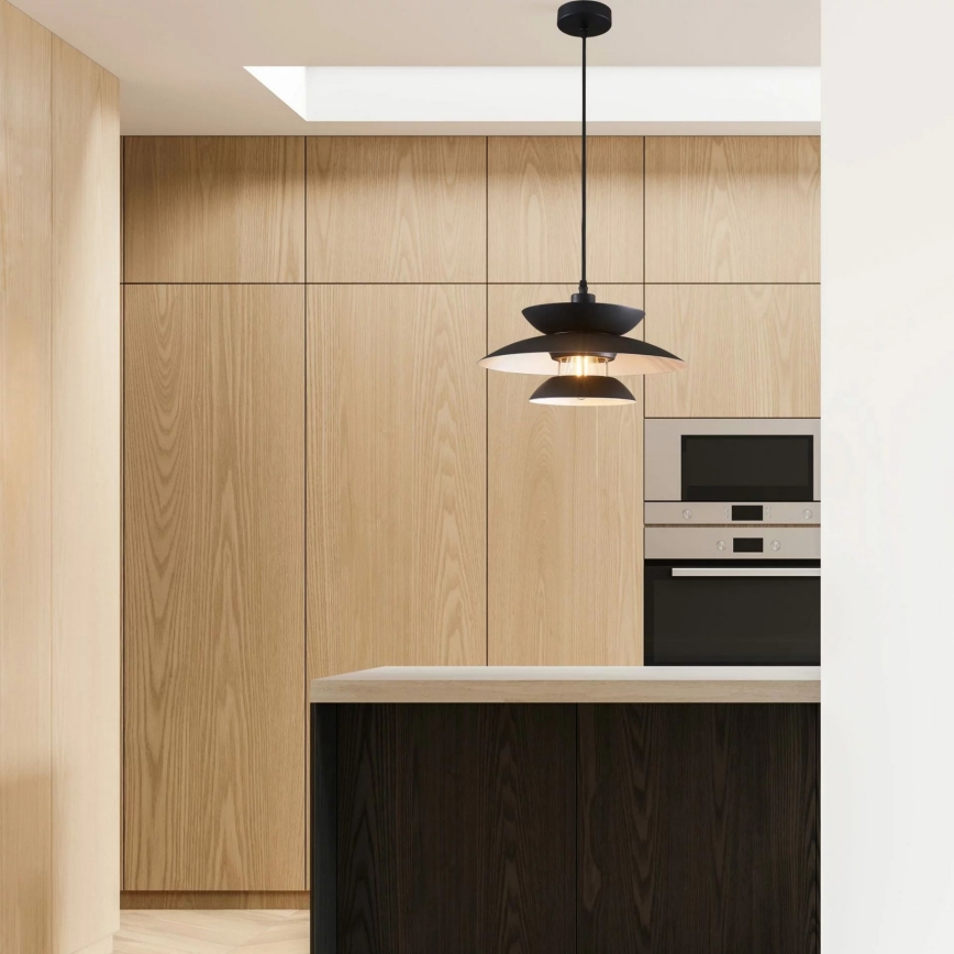 Hanglamp aan een koord BERIT 1xE27/20W/230V zwart