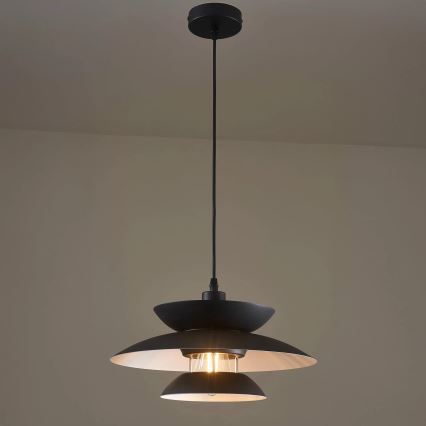 Hanglamp aan een koord BERIT 1xE27/20W/230V zwart