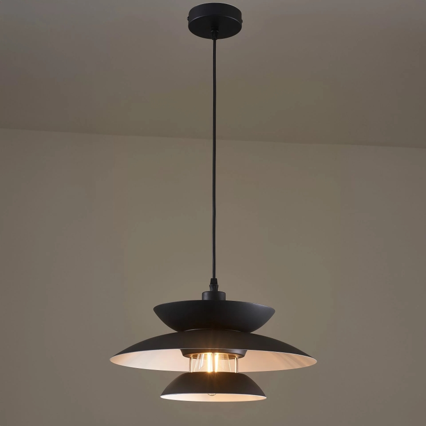 Hanglamp aan een koord BERIT 1xE27/20W/230V zwart