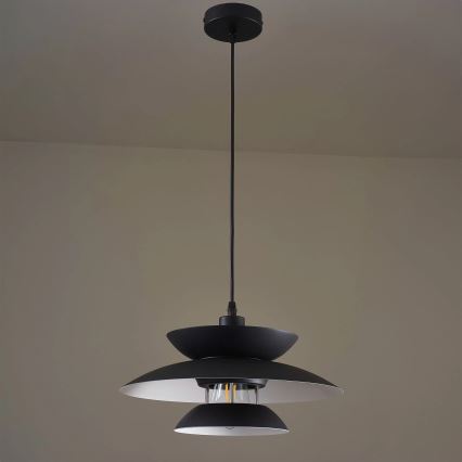 Hanglamp aan een koord BERIT 1xE27/20W/230V zwart