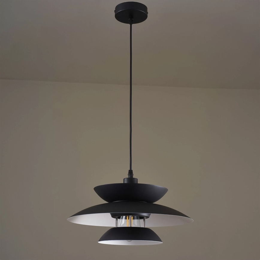 Hanglamp aan een koord BERIT 1xE27/20W/230V zwart