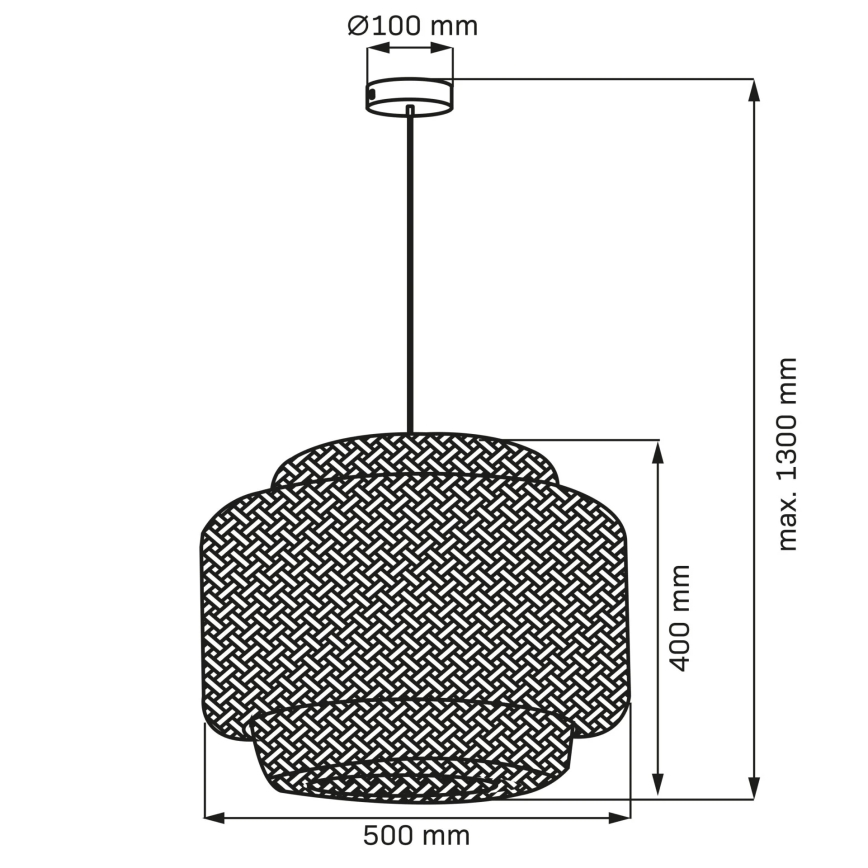 Hanglamp aan een koord BERTA 1xE27/20W/230V diameter 50 cm bamboe