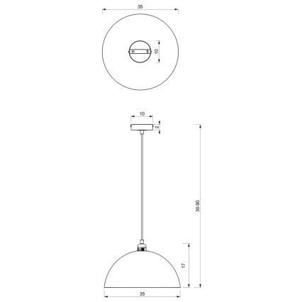 Hanglamp aan een koord BETA 1xE27/60W/230V d. 35 cm zwart