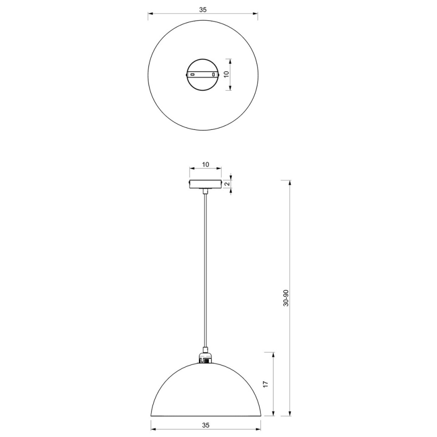Hanglamp aan een koord BETA 1xE27/60W/230V d. 35 cm zwart