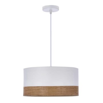 Hanglamp aan een koord BIANCO 1xE27/40W/230V wit/bruin