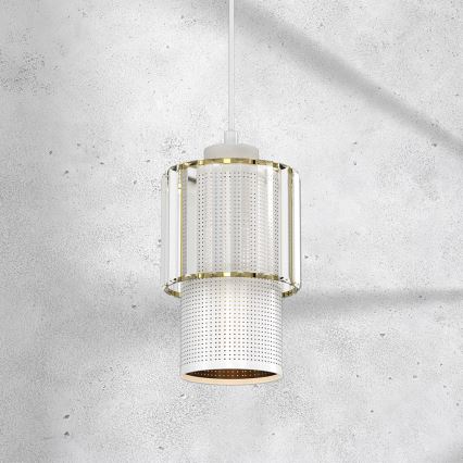 Hanglamp aan een koord BLANCO 1xE27/60W/230V wit