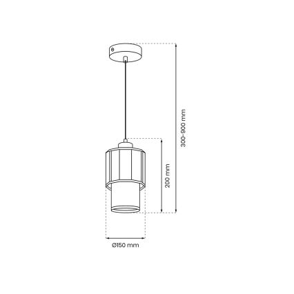 Hanglamp aan een koord BLANCO 1xE27/60W/230V wit