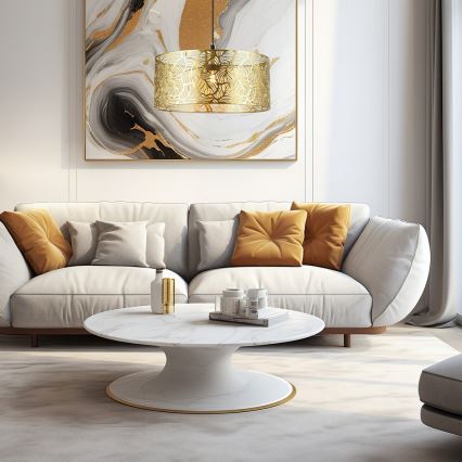 Hanglamp aan een koord BLOESEM 1xE27/15W/230V goud