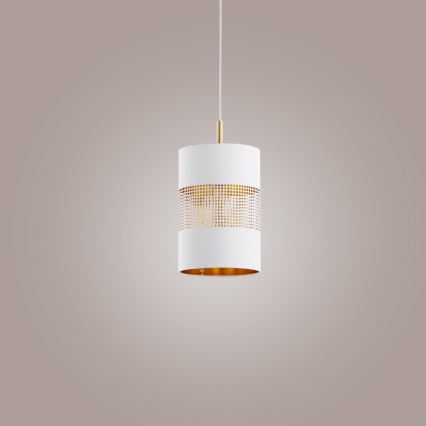 Hanglamp aan een koord BOGART 1xE27/15W/230V wit/goud