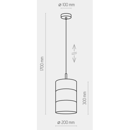 Hanglamp aan een koord BOGART 1xE27/15W/230V wit/goud