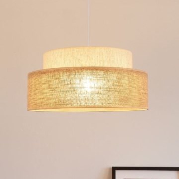 Hanglamp aan een koord BOHO 1xE27/60W/230V crème/beige