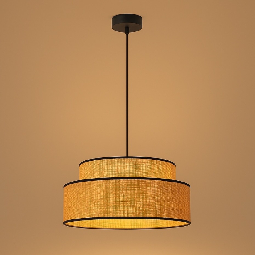 Hanglamp aan een koord BOHO 1xE27/60W/230V diameter 40 cm beige