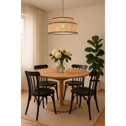 Hanglamp aan een koord BOHO 1xE27/60W/230V diameter 40 cm beige