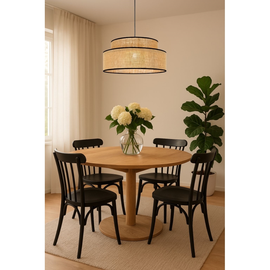 Hanglamp aan een koord BOHO 1xE27/60W/230V diameter 40 cm beige