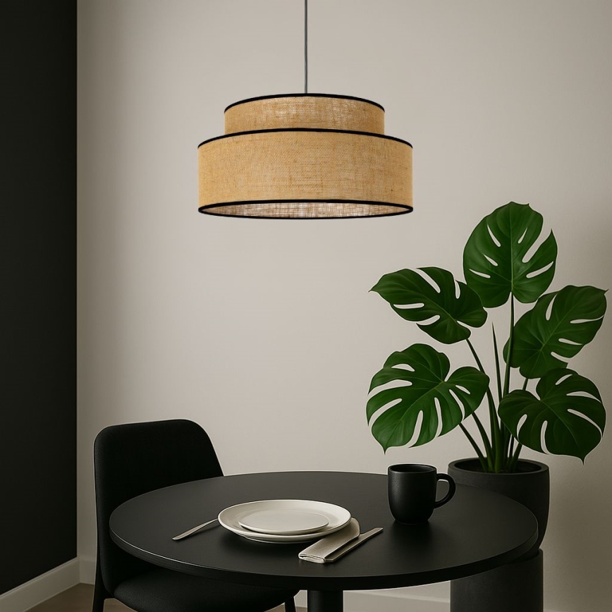 Hanglamp aan een koord BOHO 1xE27/60W/230V diameter 40 cm beige