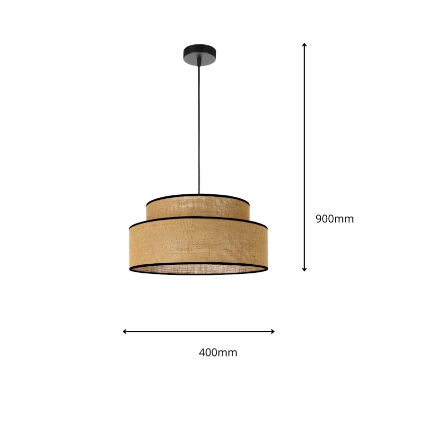 Hanglamp aan een koord BOHO 1xE27/60W/230V diameter 40 cm beige