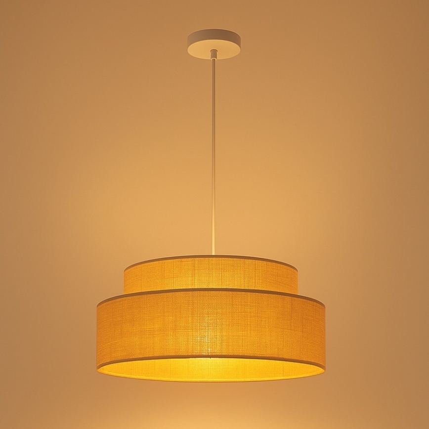 Hanglamp aan een koord BOHO 1xE27/60W/230V diameter 40 cm beige