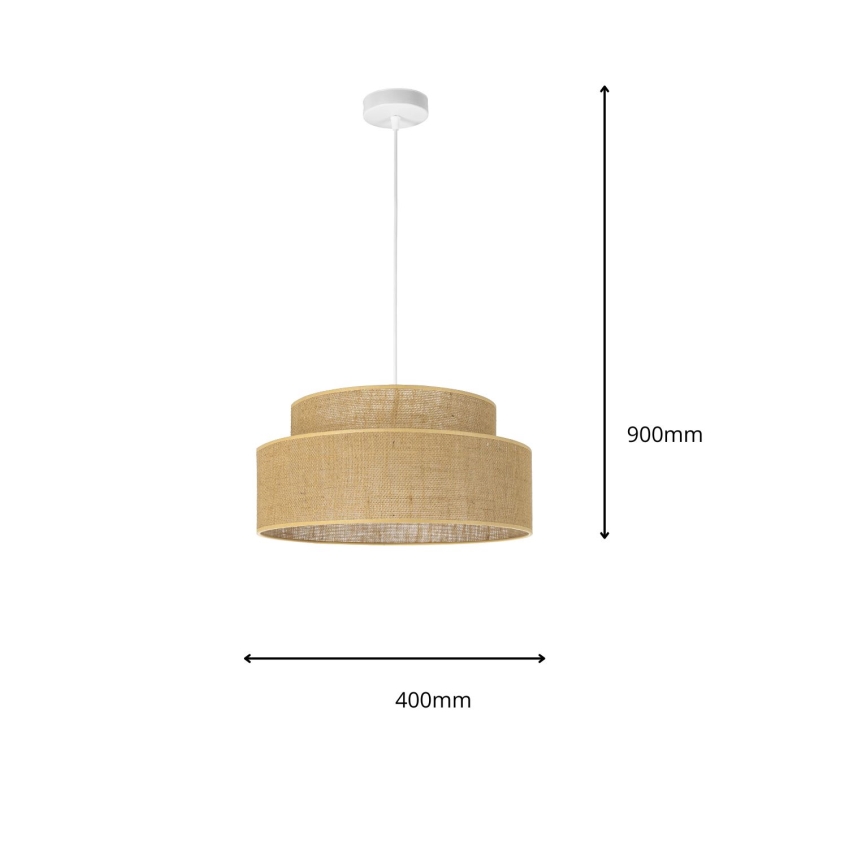 Hanglamp aan een koord BOHO 1xE27/60W/230V diameter 40 cm beige