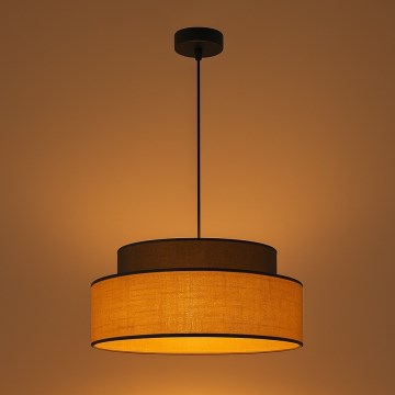 Hanglamp aan een koord BOHO 1xE27/60W/230V diameter 40 cm bruin/beige