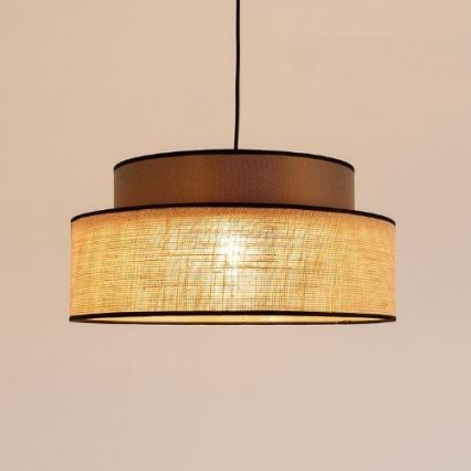 Hanglamp aan een koord BOHO 1xE27/60W/230V diameter 40 cm bruin/beige
