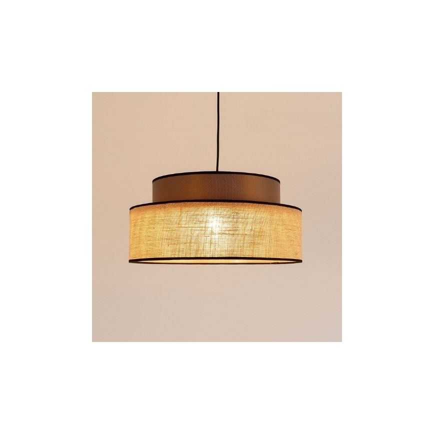 Hanglamp aan een koord BOHO 1xE27/60W/230V diameter 40 cm bruin/beige