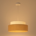 Hanglamp aan een koord BOHO 1xE27/60W/230V diameter 40 cm crème/beige