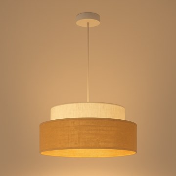 Hanglamp aan een koord BOHO 1xE27/60W/230V diameter 40 cm crème/beige