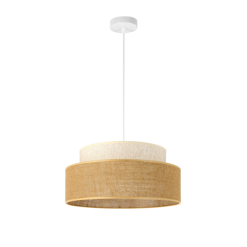 Hanglamp aan een koord BOHO 1xE27/60W/230V diameter 40 cm crème/beige