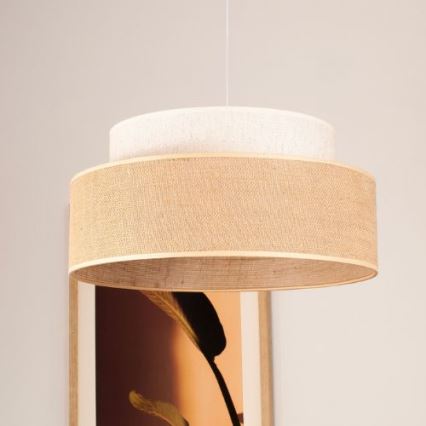 Hanglamp aan een koord BOHO 1xE27/60W/230V diameter 40 cm crème/beige