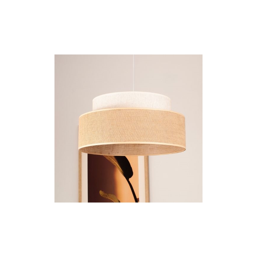 Hanglamp aan een koord BOHO 1xE27/60W/230V diameter 40 cm crème/beige