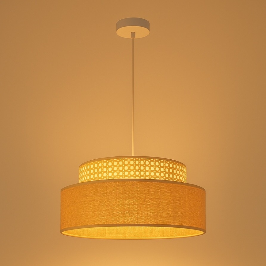 Hanglamp aan een koord BOHO 1xE27/60W/230V diameter 40 cm rotan
