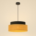 Hanglamp aan een koord BOHO 1xE27/60W/230V diameter 40 cm zwart/beige
