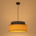 Hanglamp aan een koord BOHO 1xE27/60W/230V diameter 40 cm zwart/rotan