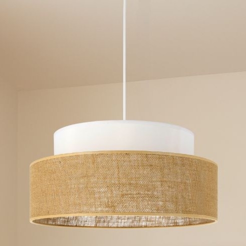 Hanglamp aan een koord BOHO 1xE27/60W/230V wit/beige