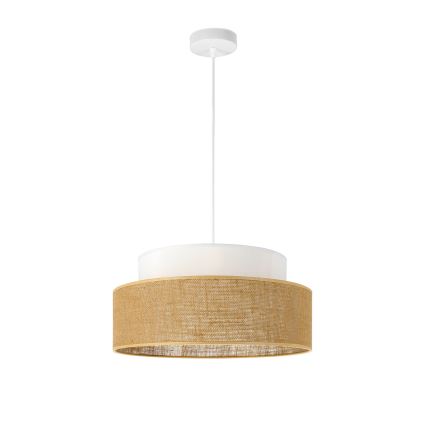 Hanglamp aan een koord BOHO 1xE27/60W/230V wit/beige
