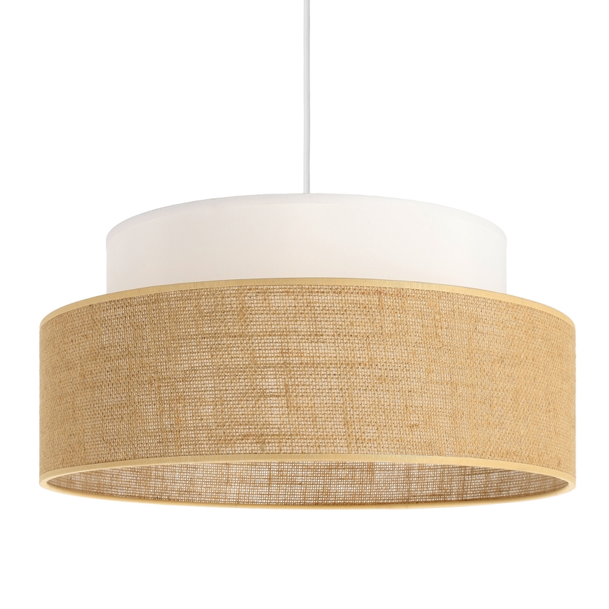 Hanglamp aan een koord BOHO 1xE27/60W/230V wit/beige