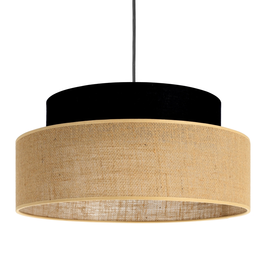 Hanglamp aan een koord BOHO 1xE27/60W/230V zwart/beige