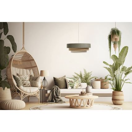 Hanglamp aan een koord BOHO TRINITI 1xE27/60W/230V grijs/beige/crème