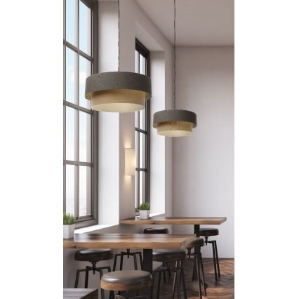 Hanglamp aan een koord BOHO TRINITI 1xE27/60W/230V grijs/beige