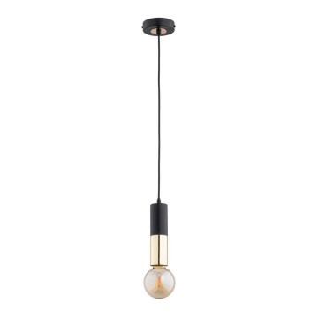 Hanglamp aan een koord BOLID 1xE27/60W/230V zwart/gouden